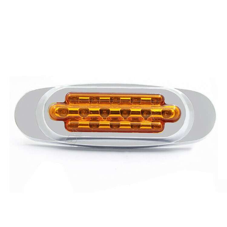 12-24V 16 LEDs Electroplating Side Lights Side Tail Lights Cargo Truck Modification Light, Colour: Y