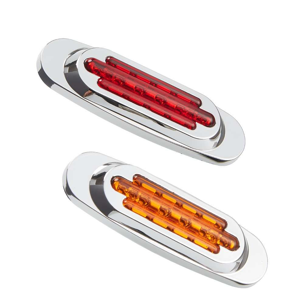 12-24V 16 LEDs Electroplating Side Lights Side Tail Lights Cargo Truck Modification Light, Colour: Y