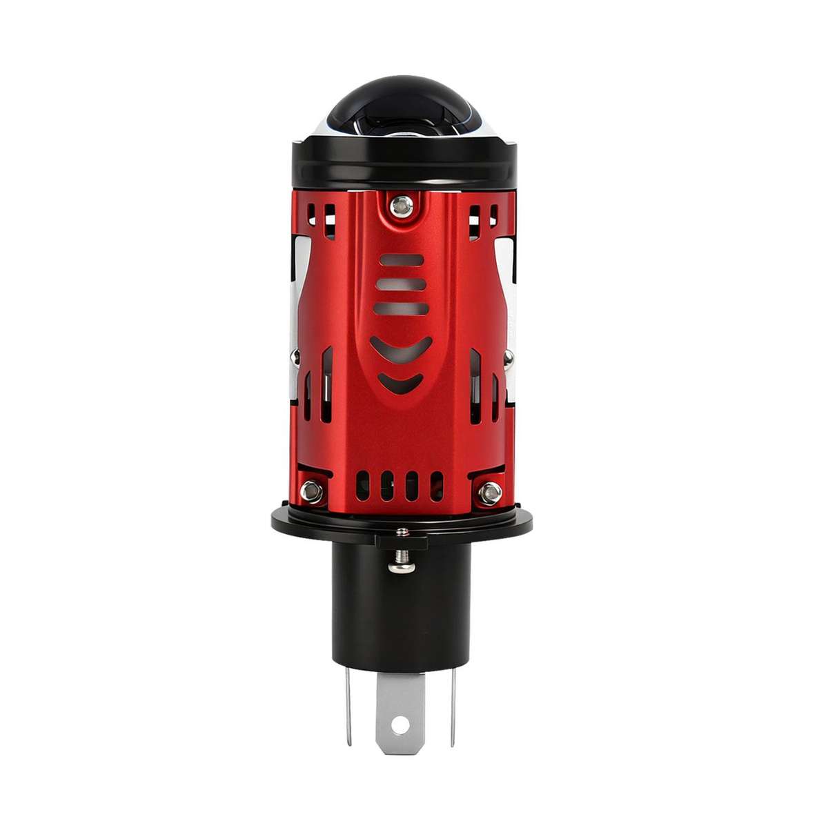 48W High-power LED Spotlight H4 Car Headlight With Solenoid Valve(Black)