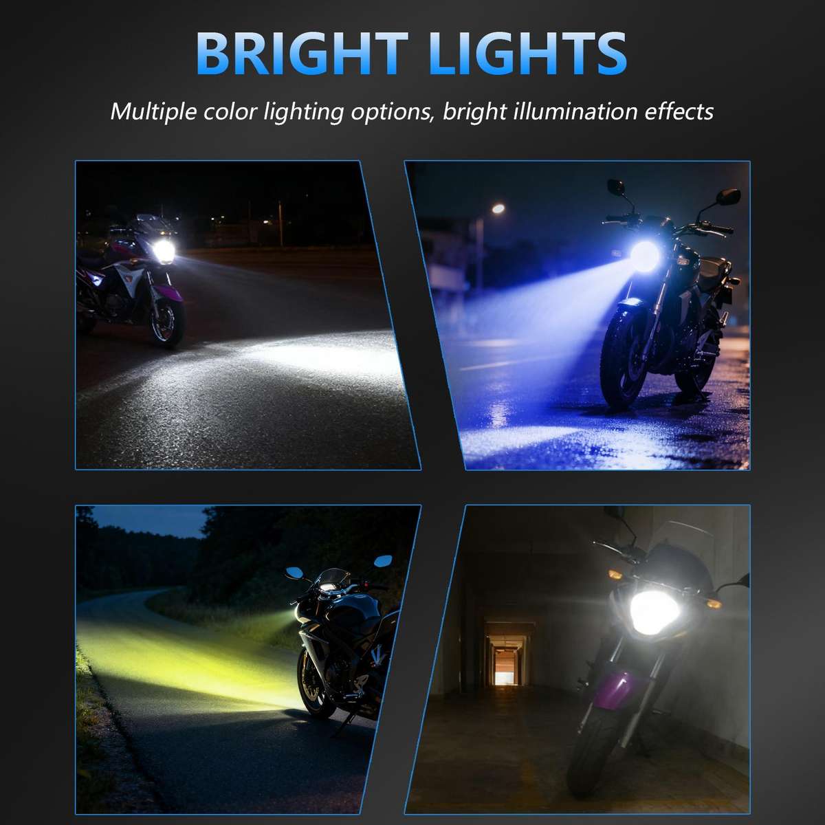 4-Pin Aluminum Alloy Heat Dissipating Motorcycle Three-Sided Headlight, Color: Three Colors