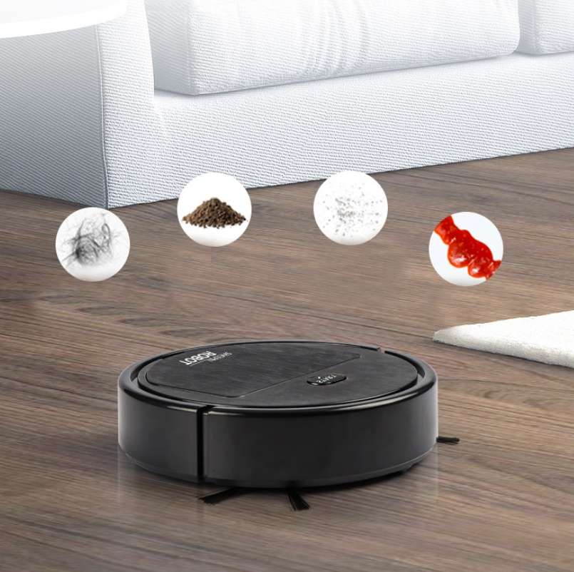 Household Automatic Smart Charging Sweeping Robot, Specification: 3 in 1Black