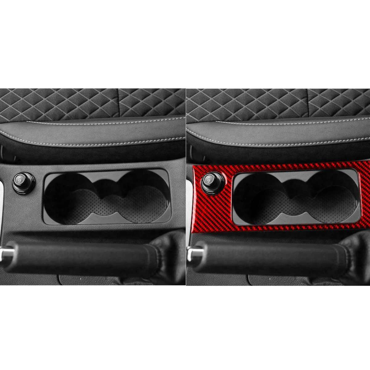 For 2017-2021 Skoda Octavia Left And Right Hand Drive Cup Holder Trim Sticker(Black)