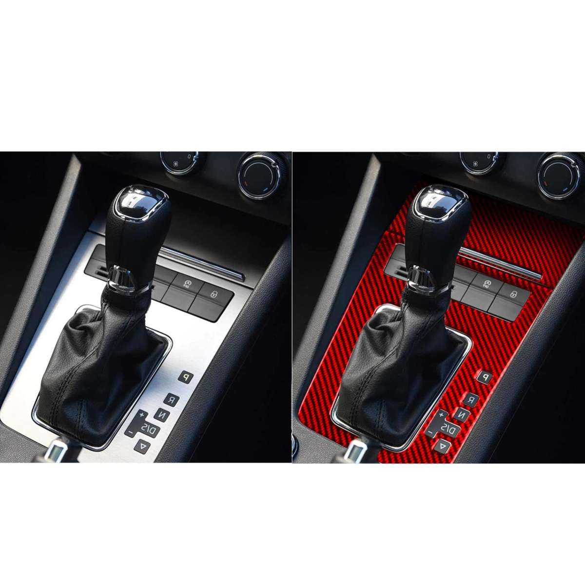 For 2017-2021 Skoda Octavia Right-Hand Drive 2pcs /Set Gear Shift Panel Trim Sticker(Black)