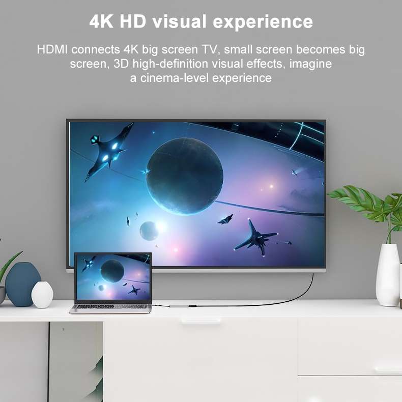 AD-033 6 In 1 USB-C / Type-C To 4K HDMI + SD / TF Card Slot + PD USB-C / Type-C Charging + 2 USB 3