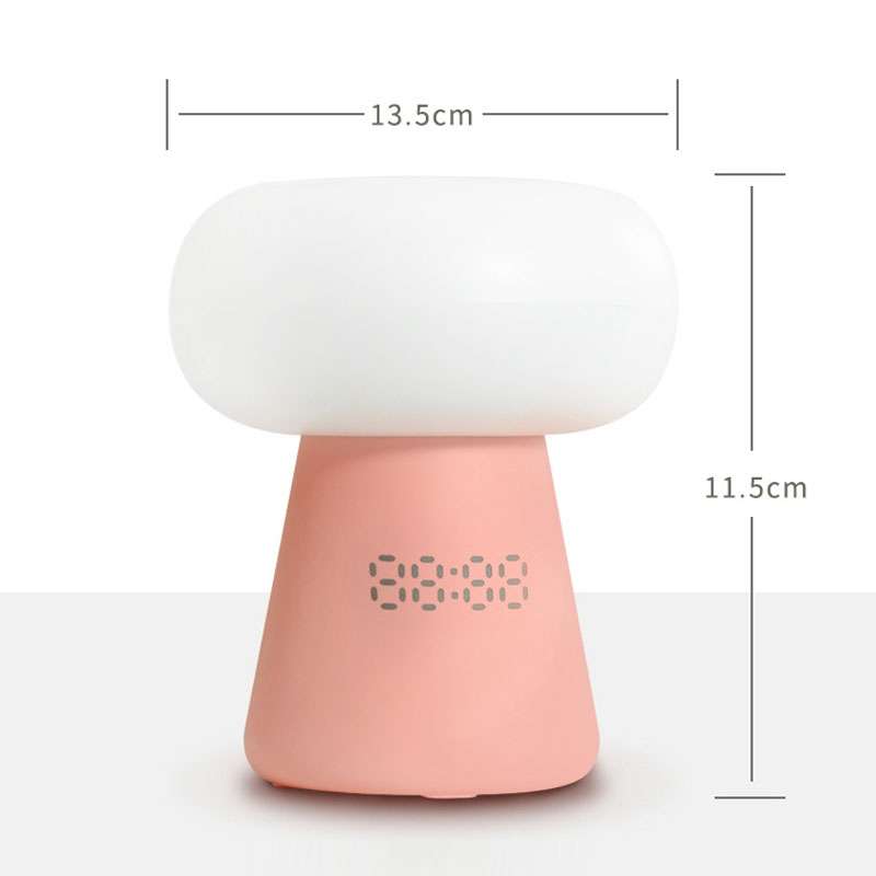 XYD-055 Cloud Mushroom USB Clock Night Light Sleep Timer Remote Control Bedside Lamp, Light color: P