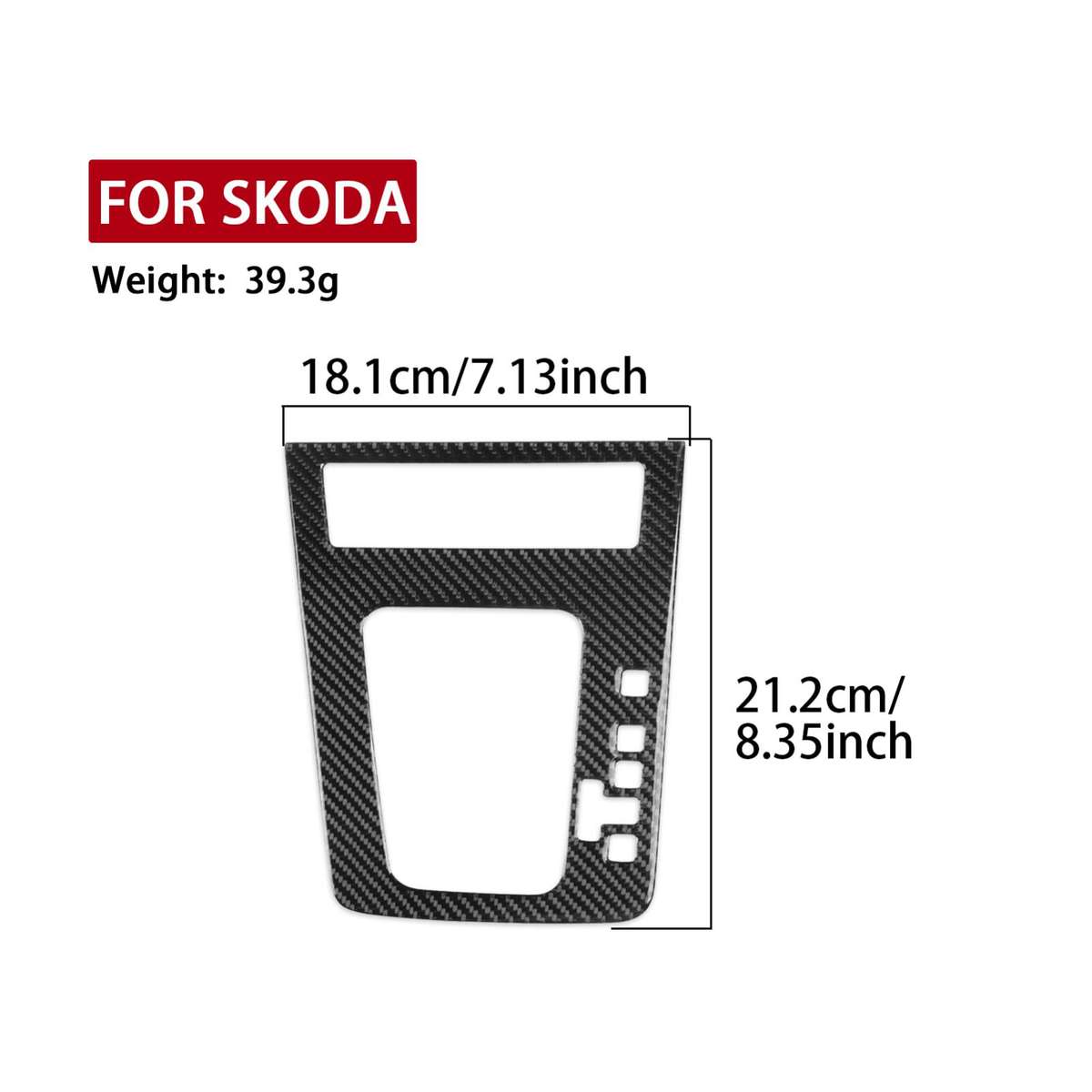 For 2017-2021 Skoda Octavia Right-Hand Drive Gear Shift Panel Sticker(Black)