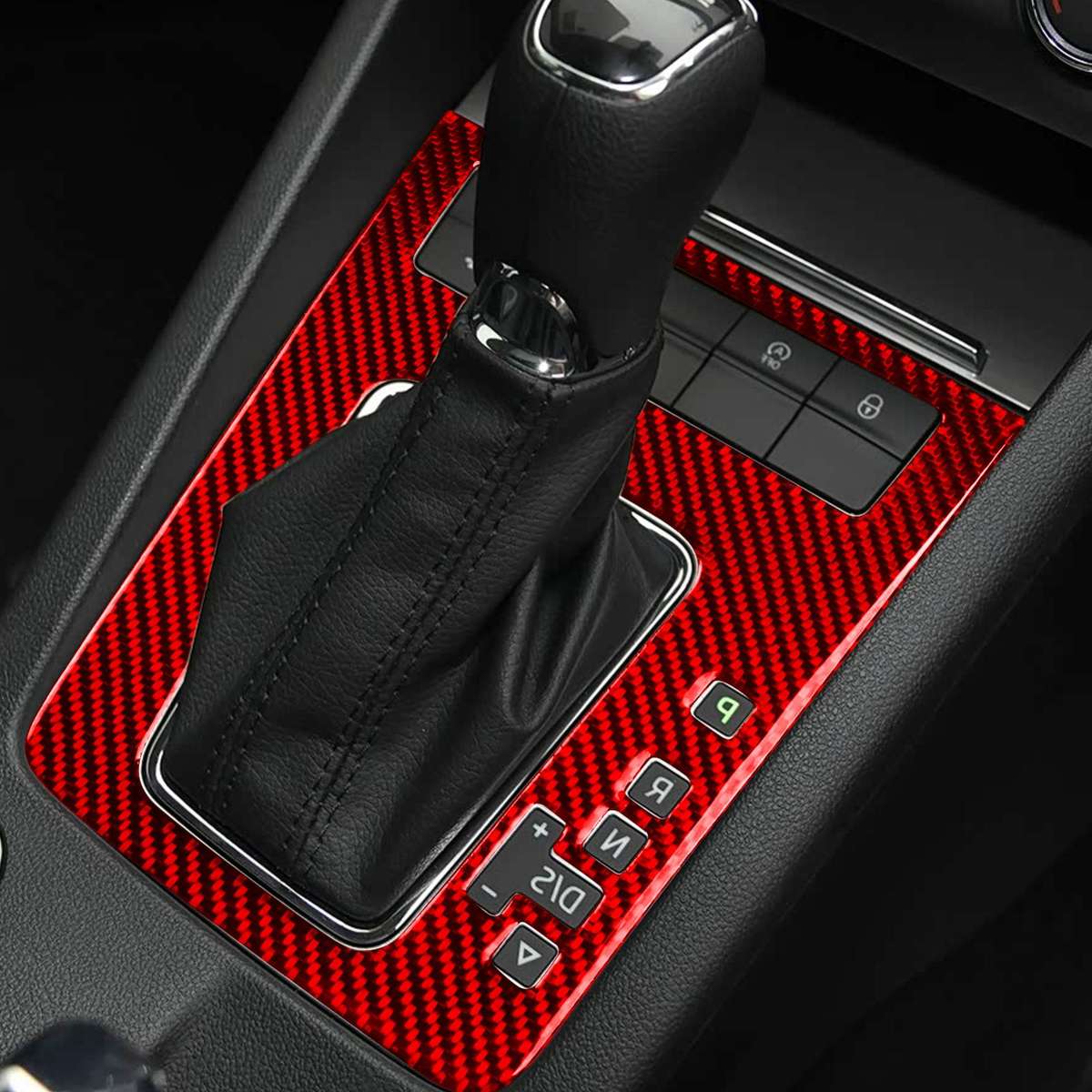 For 2017-2021 Skoda Octavia Right-Hand Drive Gear Shift Panel Sticker(Black)