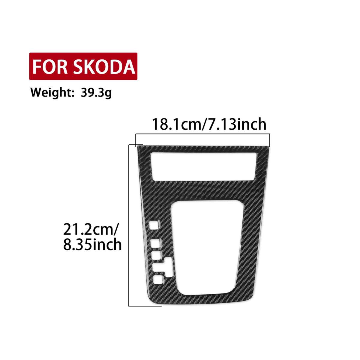 For 2017-2021 Skoda Octavia Left-Hand Drive Gear Shift Panel Sticker(Black)