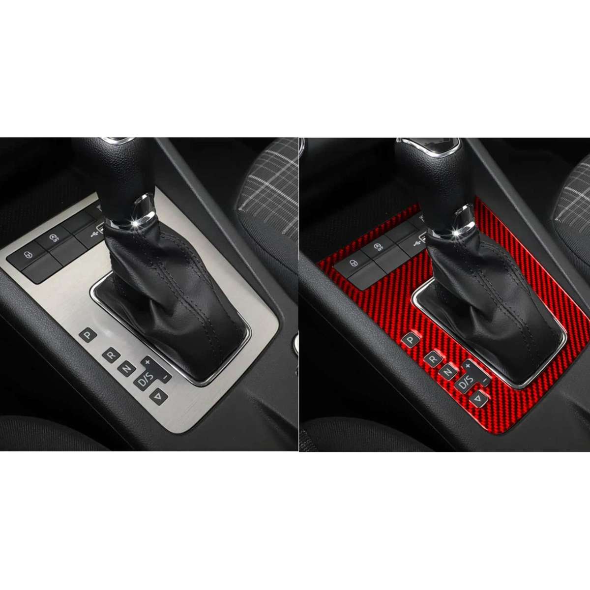 For 2017-2021 Skoda Octavia Left-Hand Drive Gear Shift Panel Sticker(Black)