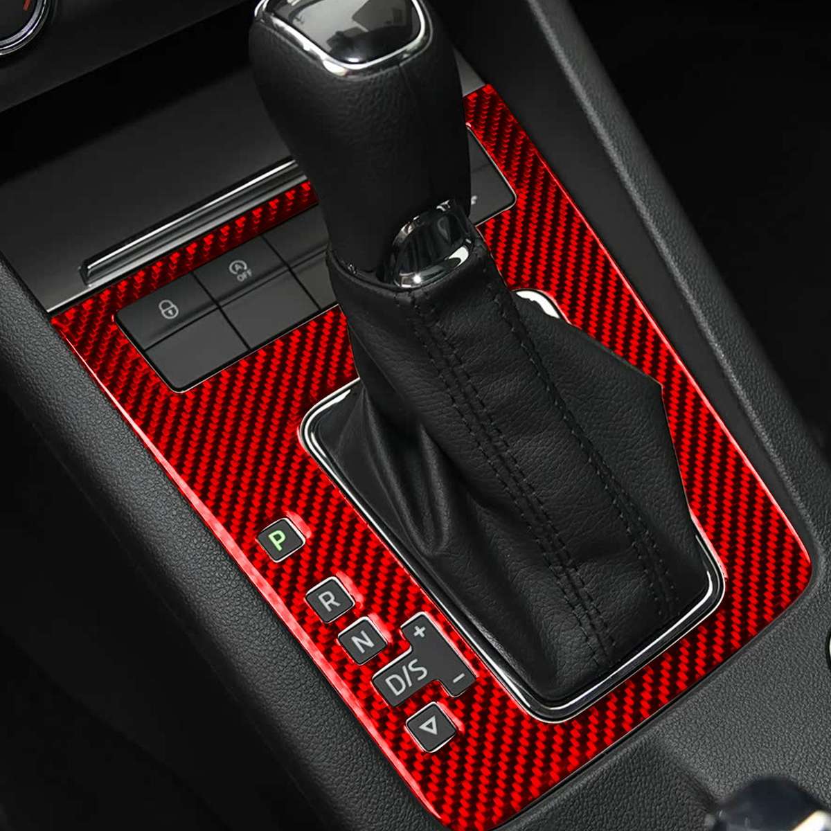 For 2017-2021 Skoda Octavia Left-Hand Drive Gear Shift Panel Sticker(Black)