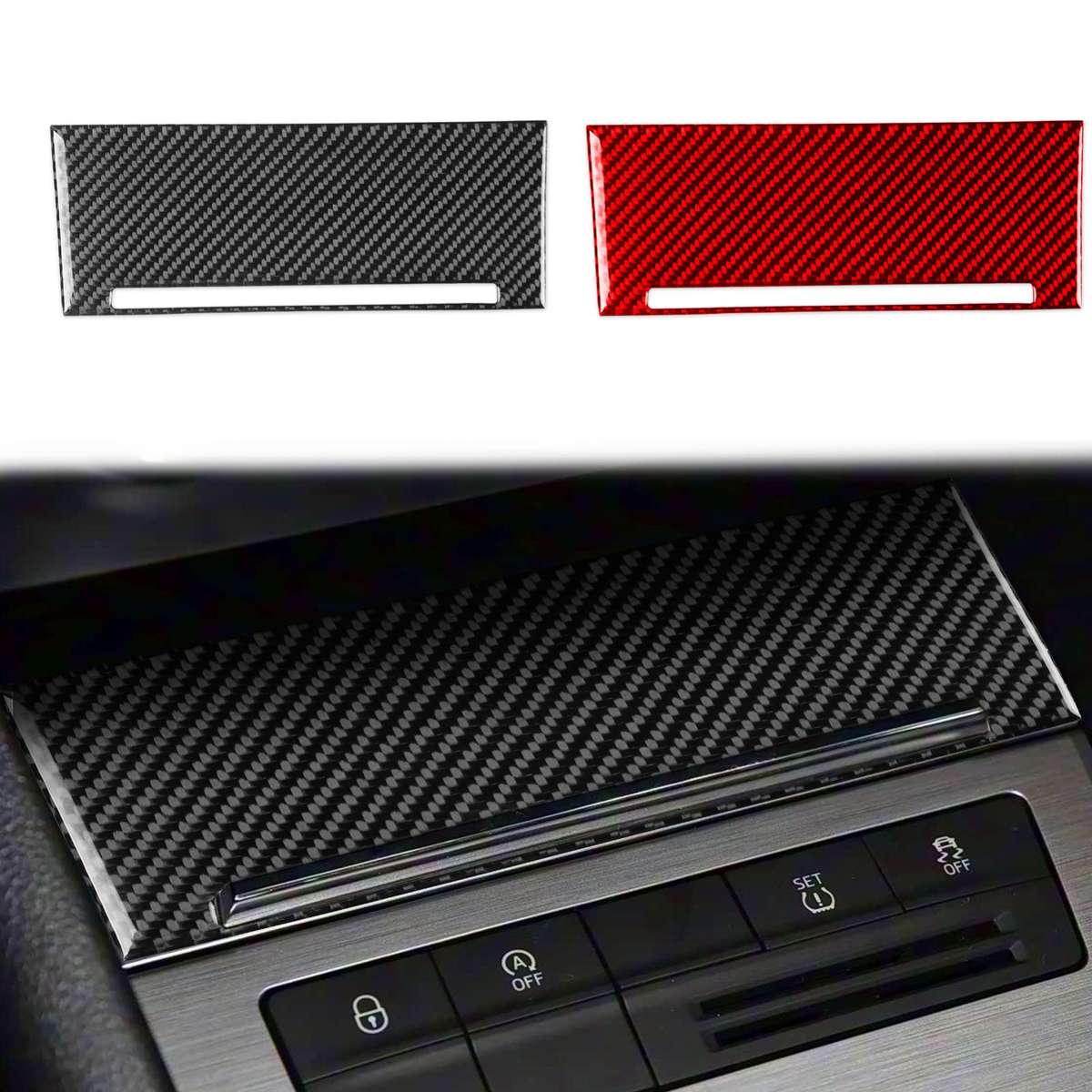 For 2017-2021 Skoda Octavia Left Right Hand Drive Center Console Storage Panel Sticker(Black)