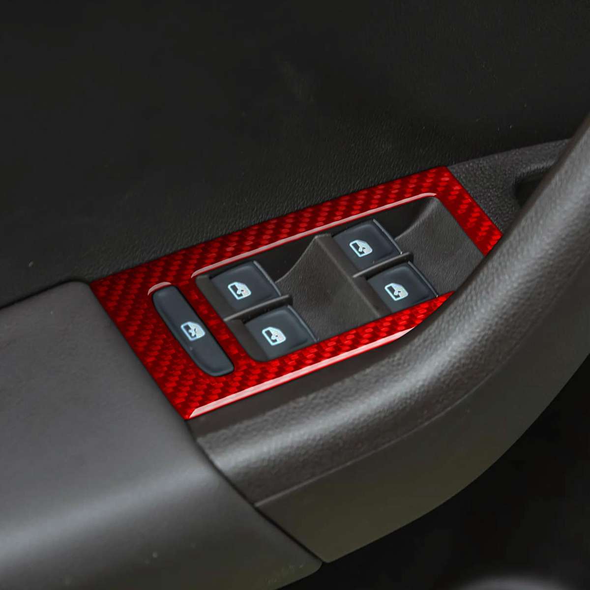 For 2017-2021 Skoda Octavia Left-Hand Drive 8pcs /Set Window Switch Panel Sticker(Black)