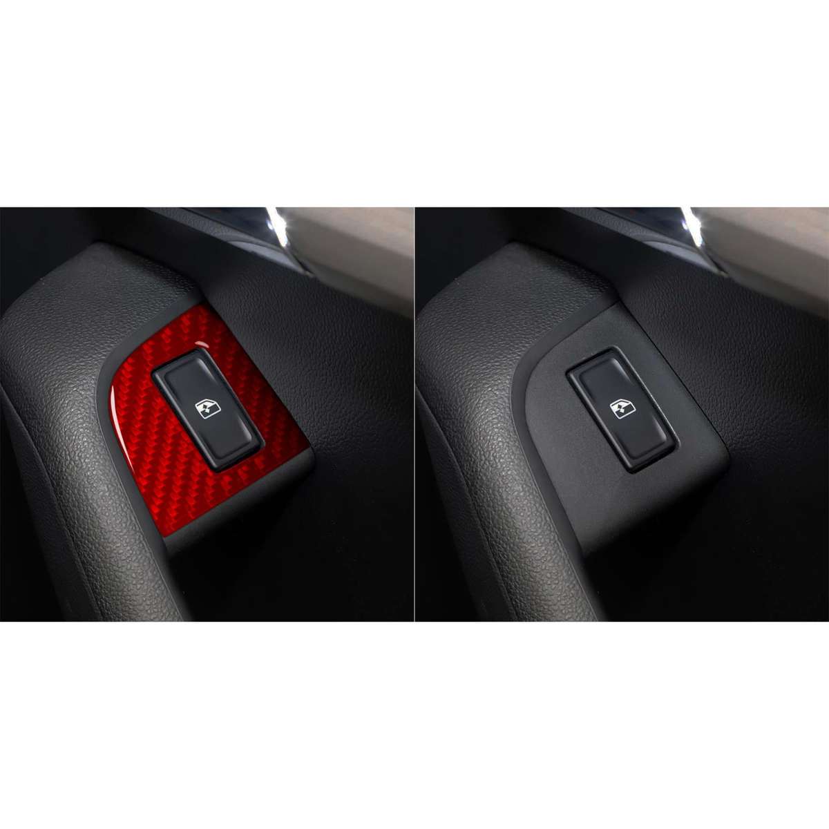 For 2017-2021 Skoda Octavia Right-Hand Drive 8pcs /Set Window Switch Panel Sticker(Black)