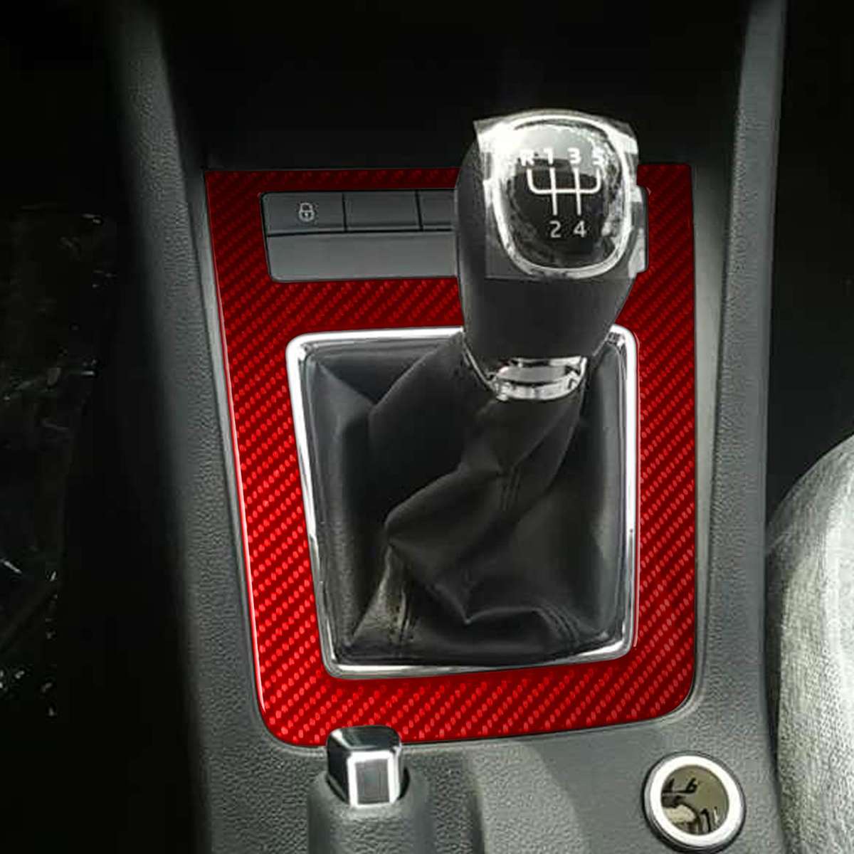 For 2017-2021 Skoda Octavia Left-Hand Drive Manual Gear Shift Panel Sticker(Black)