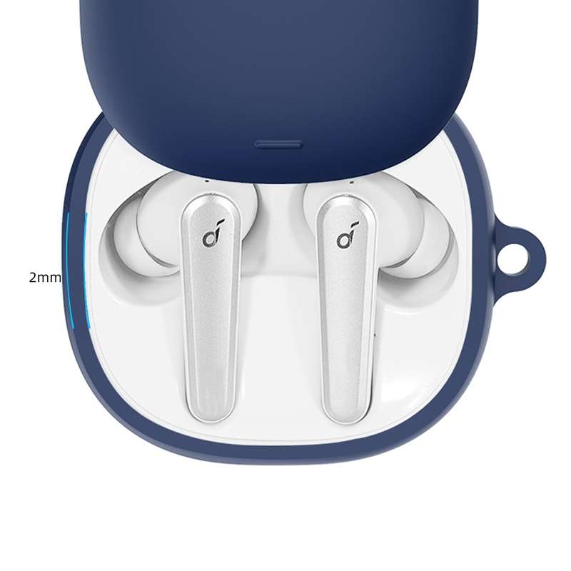 2 PCS GS088 For Anker Soundcore Liberty Air 2 Pro Wireless Headset Silicone Anti-D ... (Dark Blue)