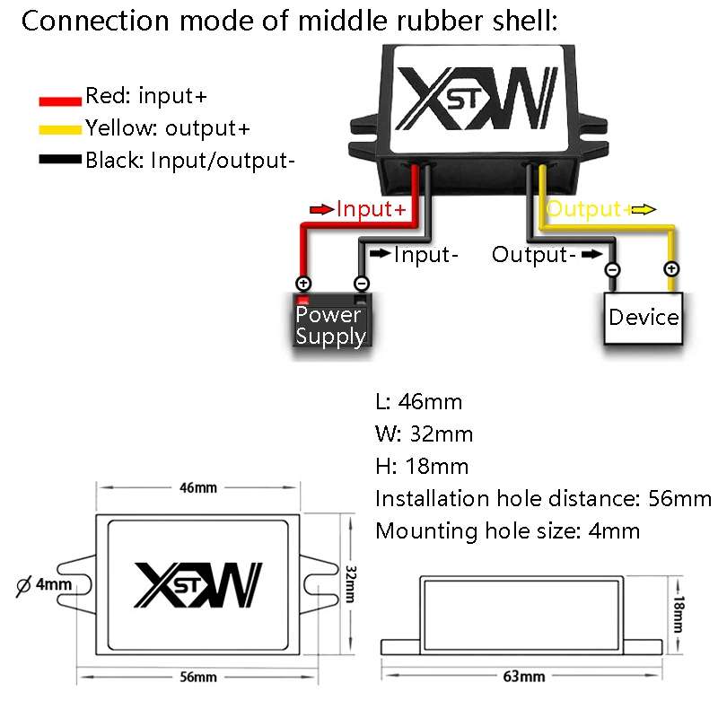 XWST DC 12/24V To 5V Converter Step-Down Vehicle Power Module, Specification: 12/24V To 5V 5A Medium