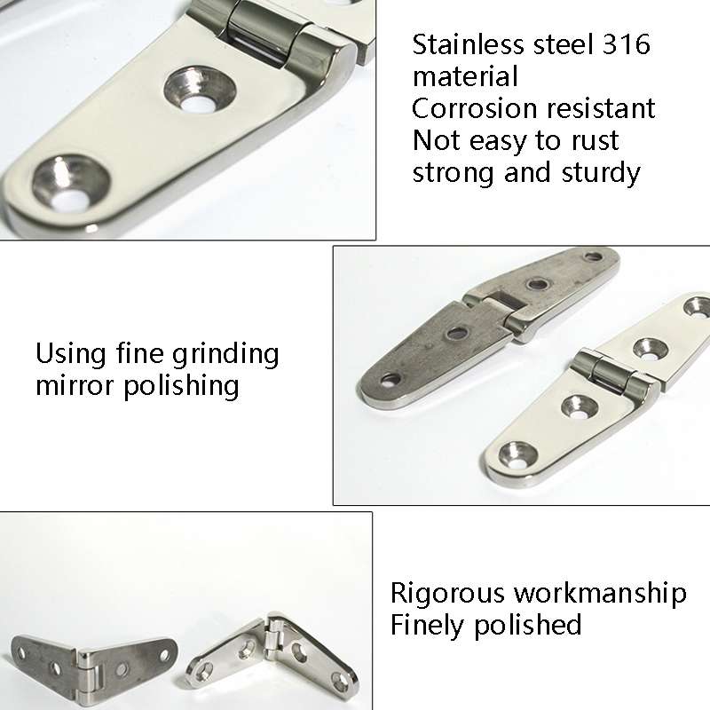 Four-Hole Stainless Steel Hinge 316 Flat Open Bearing Hinge, Specification: 103 x 27mm