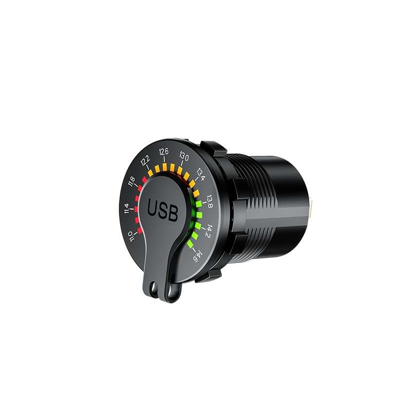 Car Motorcycle Ship Modified With Colorful Screen Display USB Dual QC3.0 Fast Charge Car Charger, Mo