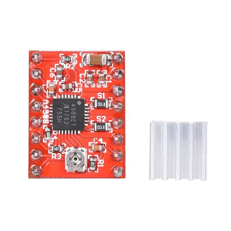 2 PCS HW-134A A4988 Red Board Stepper Motor Driver Module Heat Sink for 3D Printer