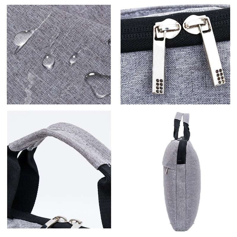 Portable Notebook Bag Multifunctional Waterproof and Wear-Resistant Single Shoulder Com ... (Gray)