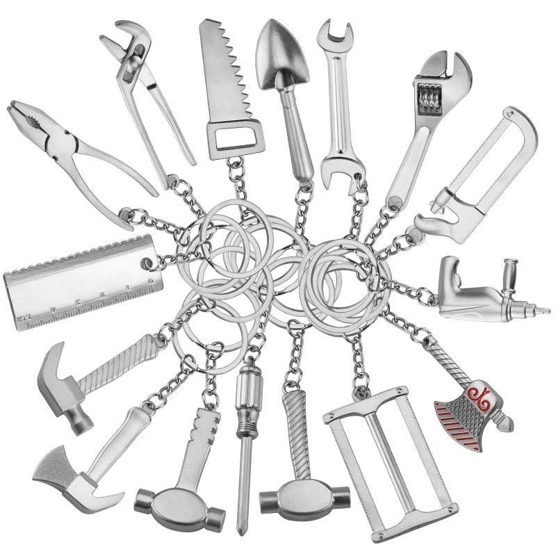 10 PCS Tool Metal Keychain Car Key Ring Pendant, Colour: H-395 Double Head Wrench