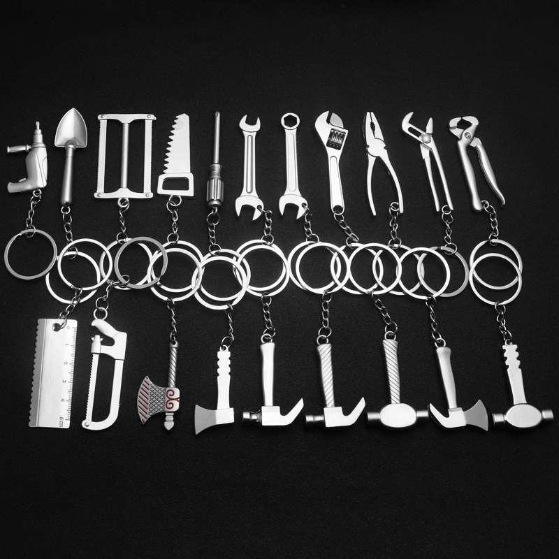 10 PCS Tool Metal Keychain Car Key Ring Pendant, Colour: H-395 Double Head Wrench