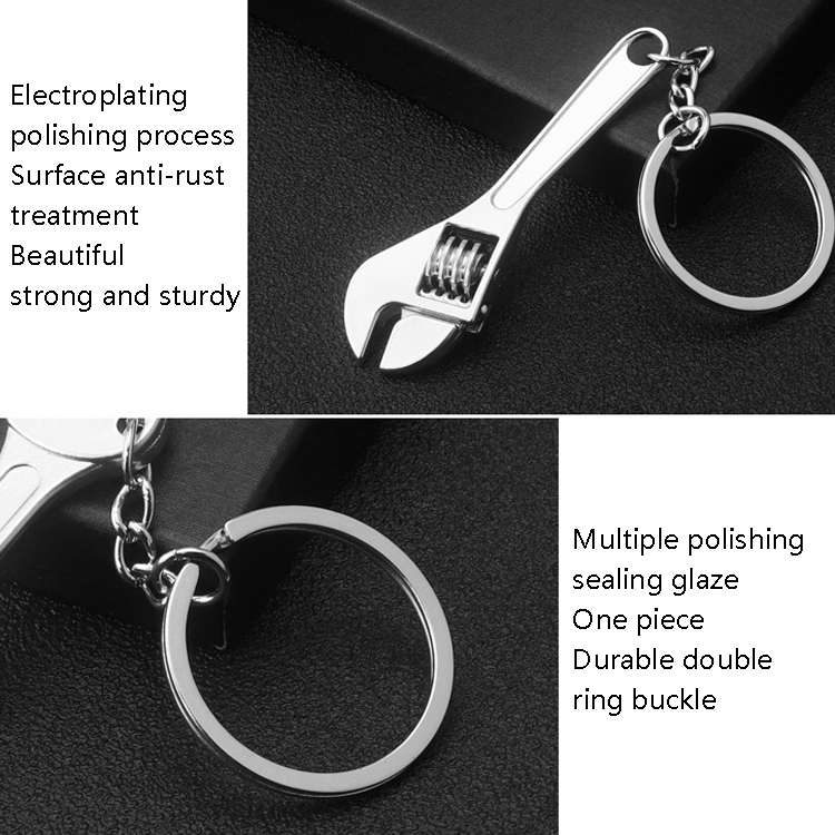 10 PCS Tool Metal Keychain Car Key Ring Pendant, Colour: H-395 Double Head Wrench