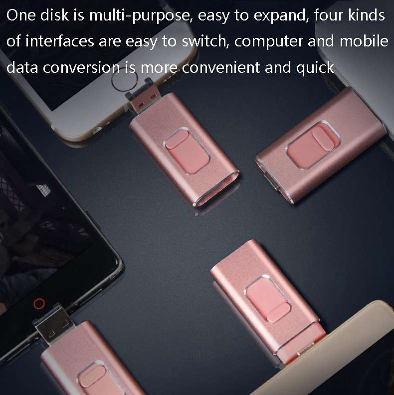 16GB SH02 USB 3.0 + 8 Pin + Mirco USB + Type-C 4 In 1 Mobile Computer U-Disk With OTG ... (Silver)