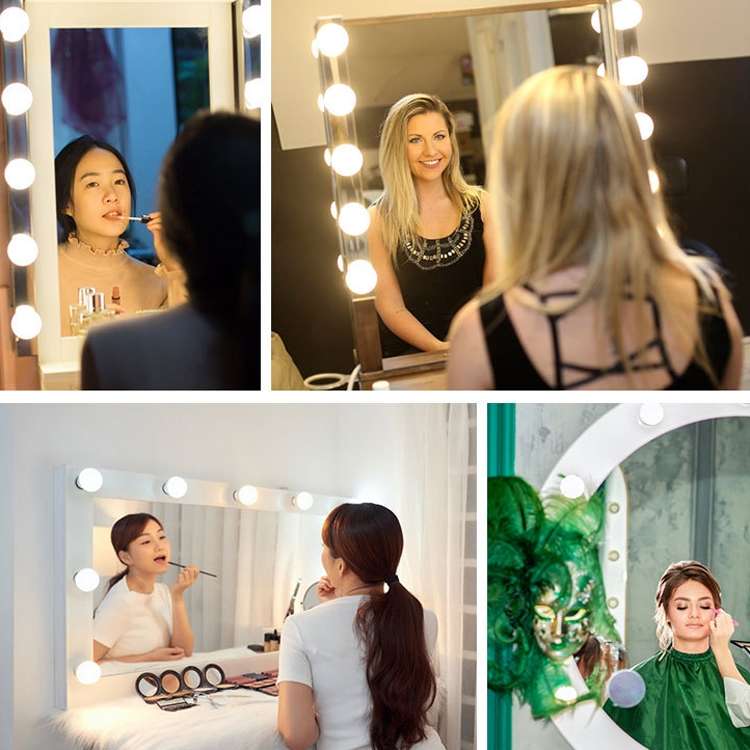 14 LEDs Cosmetic Room Bathroom Mirror Front Light USB Three-Color Dimming Light