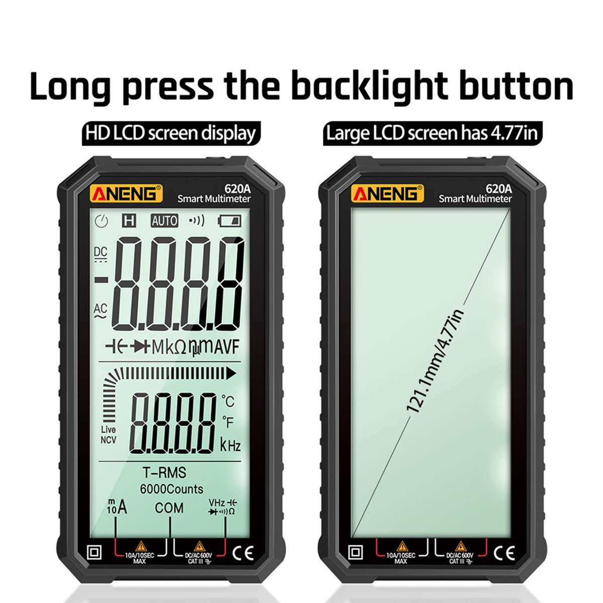 ANENG 620A Full Screen Smart Digital Multimeter(Black)