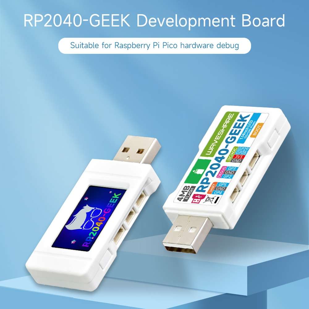 Waveshare 25394 RP2040-GEEK Development Board, Based On RP2040 Microcontroller, With 1.14inch 65K Co