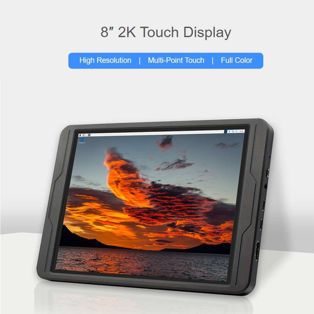 Waveshare 8 Inch 2K IPS 1536×2048 Optical Bonding Toughened Glass Panel Touch Display, Plug:US Plug