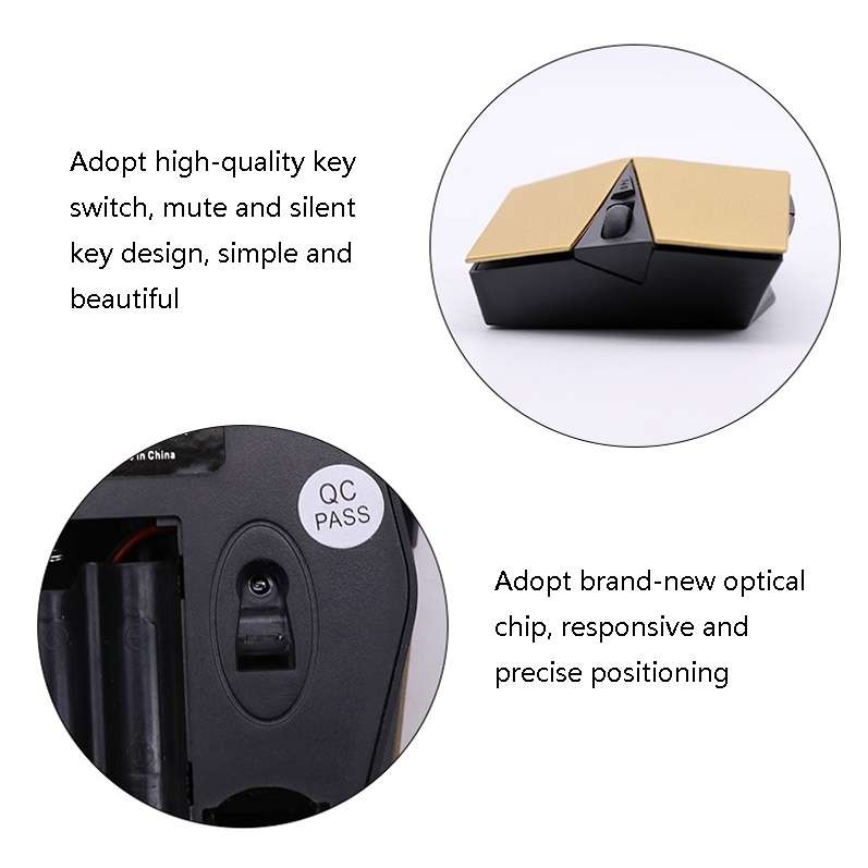 M-189 2.4GHz 6 Keys 2.4G Wireless Cool Game Mouse(Golden)