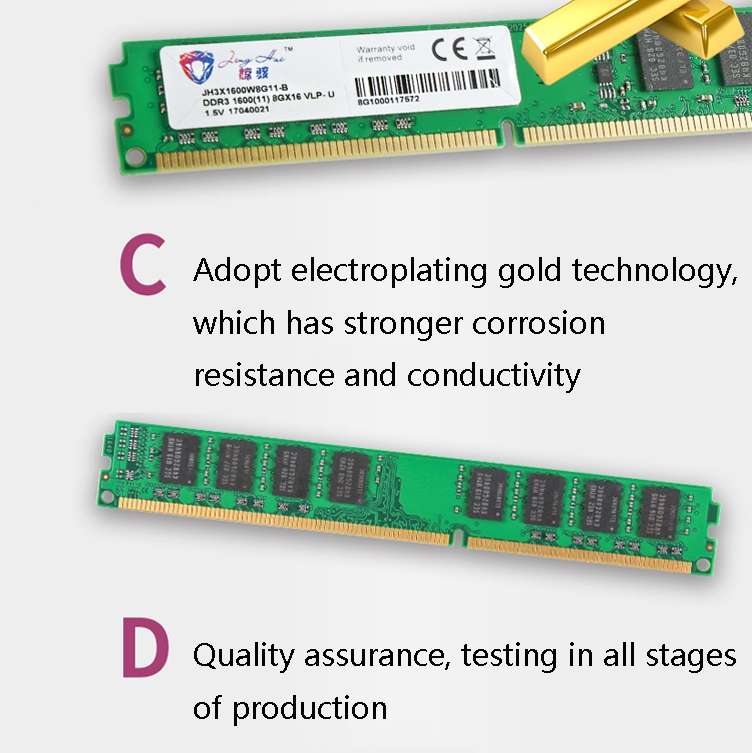 JingHai DDR3 1333MHz Desktop Memory, Memory Capacity: 2GB