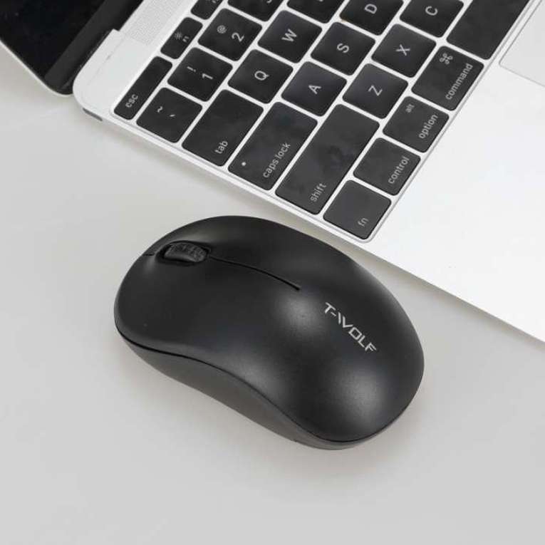 T-WOLF Q4 3 Keys 2.4GHz Wireless Mouse Desktop Computer Notebook Game Mouse(White)
