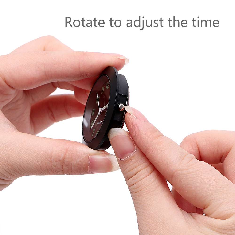 Car Clock Night Light Electronic Clock Car Decoration Quartz(Silver Border)