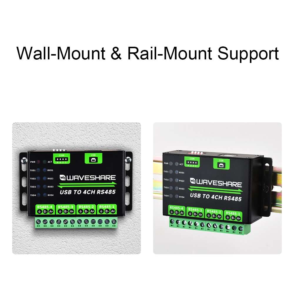 Waveshare 25219 Industrial USB To 4Ch RS485 Converter