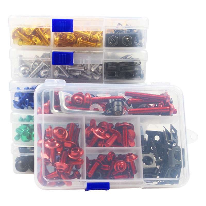 177 PCS/ Box Motorcycle Modification Accessories Windshield Cover Set Screw(Red)