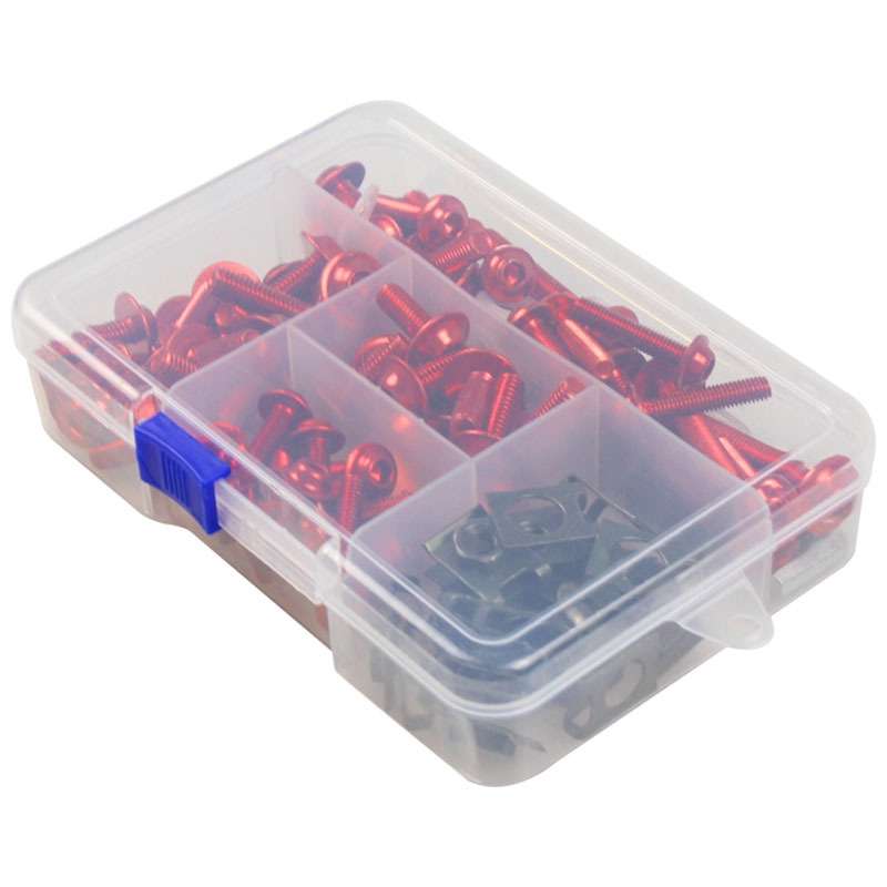 177 PCS/ Box Motorcycle Modification Accessories Windshield Cover Set Screw(Red)