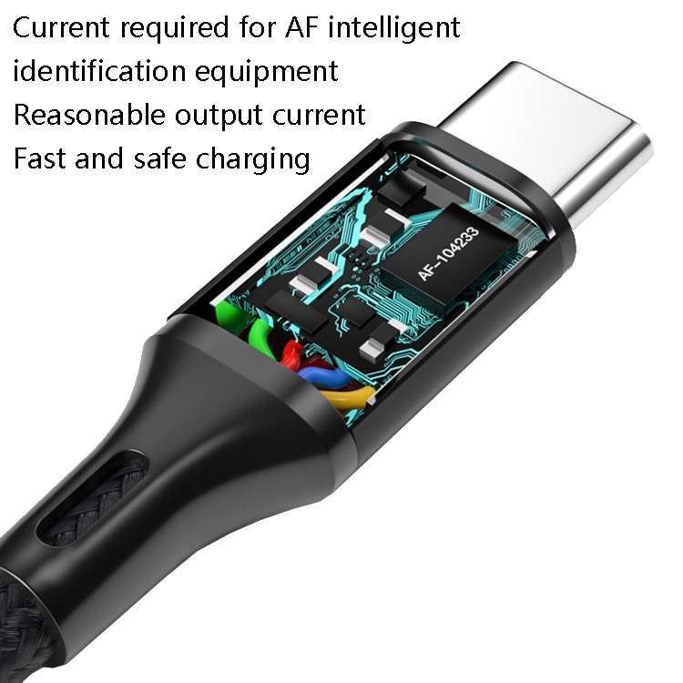 4 PCS 2.4A USB-C / Type-C to USB Braided Fast Charging Sync Data Cable, Length: 0.25m (Blue)