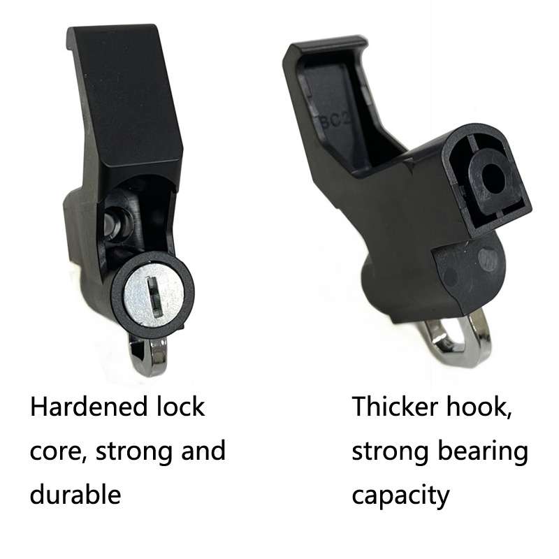 3 Sets Motorcycle Helmet Fixed Lock Hook(Black)