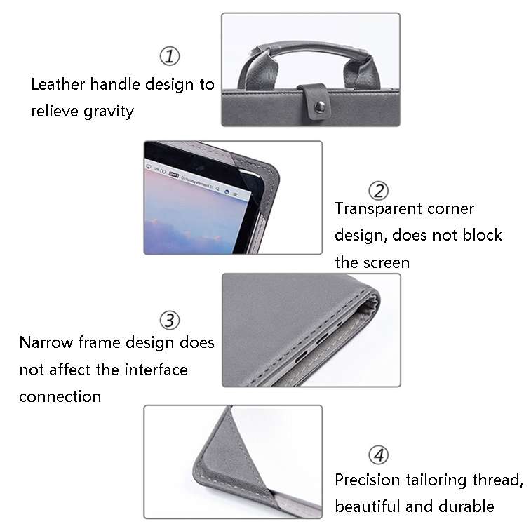 Book Style Laptop Protective Case Handbag For Macbook 14 inch(Camel)