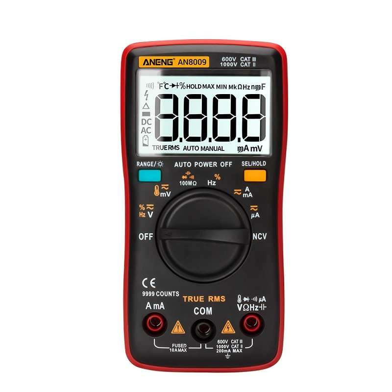 ANENG AN8009 NVC Digital Display Multimeter, Specification: Standard with Cable(Black)