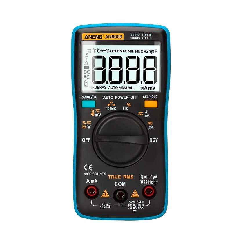 ANENG AN8009 NVC Digital Display Multimeter, Specification: Standard with Cable(Black)