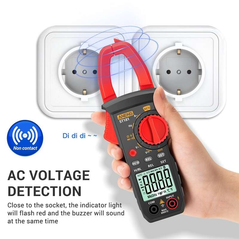 ANENG Intelligent Digital Backlit Clamp-On High-Precision Multimeter, Specification: ST183 6000-coun