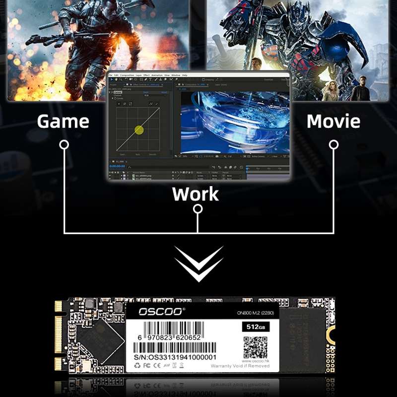 OSCOO ON800 M2 2280 Laptop Desktop Solid State Drive, Capacity: 256GB
