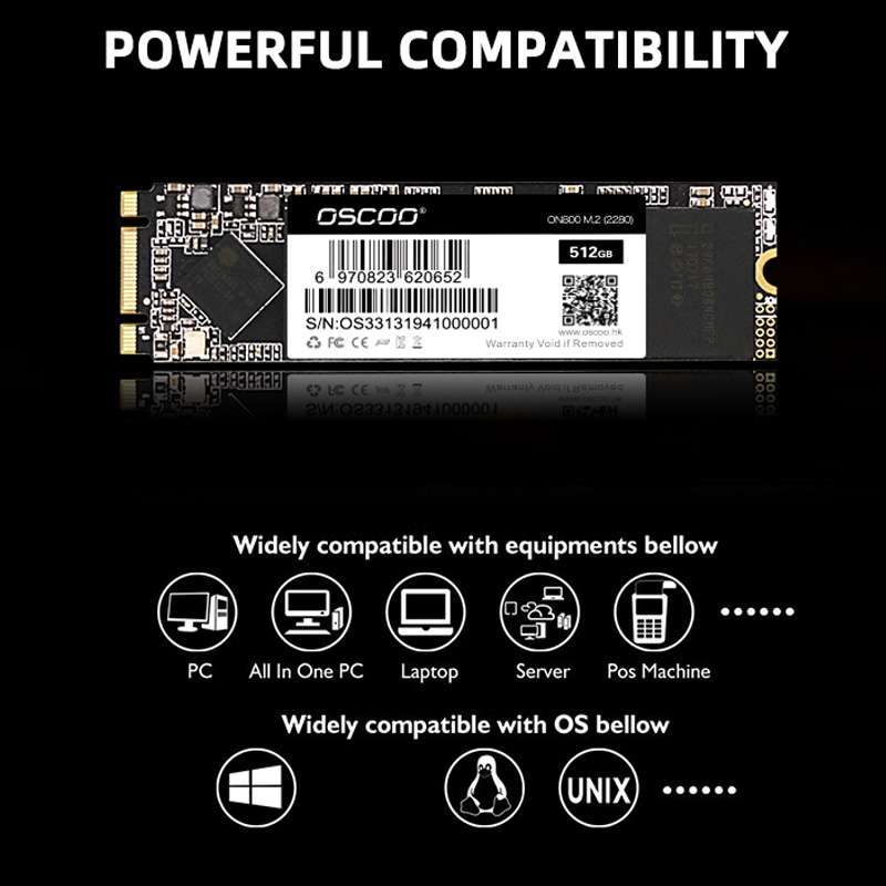 OSCOO ON800 M2 2280 Laptop Desktop Solid State Drive, Capacity: 256GB