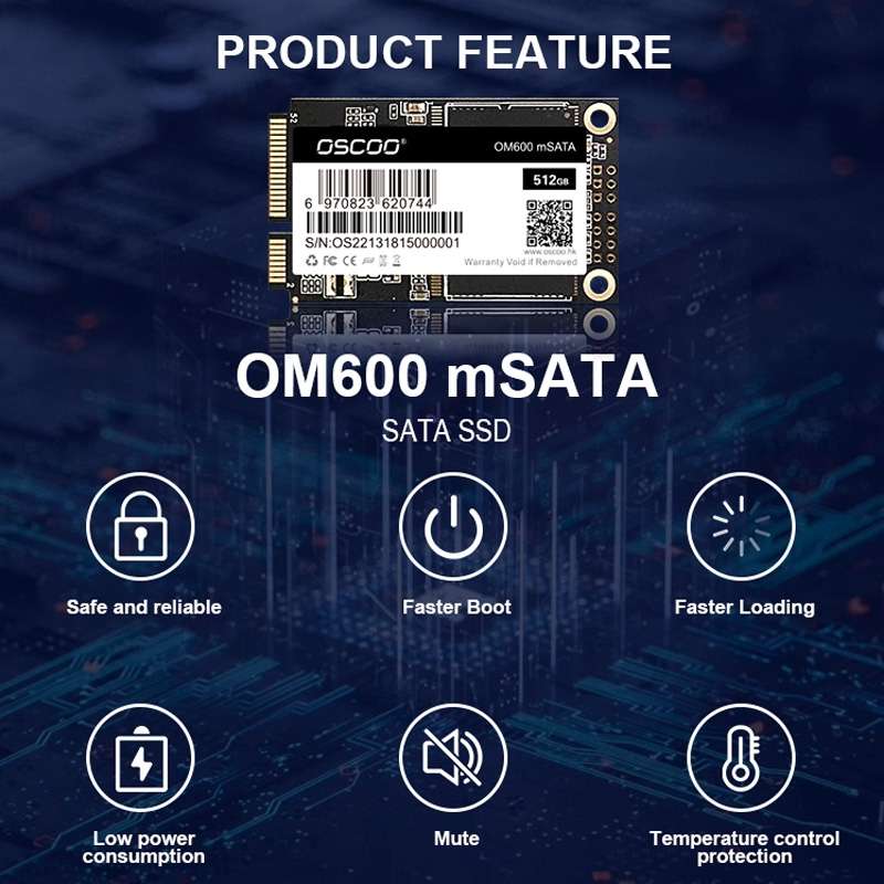 OSCOO OM600 MSATA Computer Solid State Drive, Capacity: 512GB