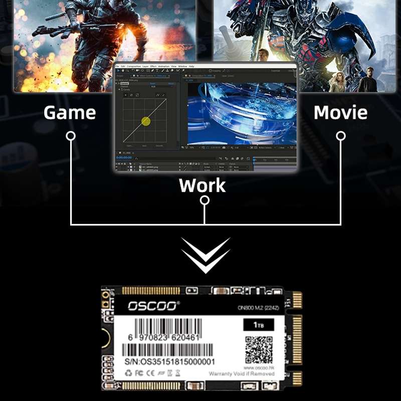 OSCOO ON800 M.2 2242 Computer SSD Solid State Drive, Capacity: 512GB