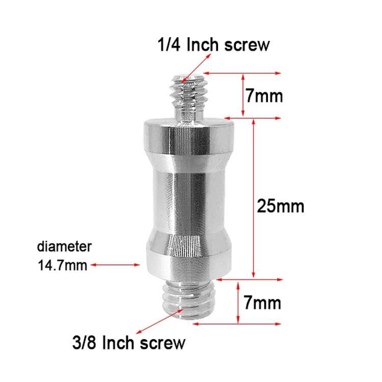 10 PCS Screw Adapter 1/4 Male to 3/8 Male Screw